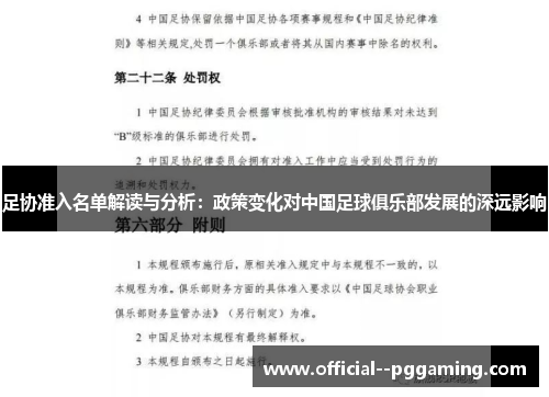 足协准入名单解读与分析：政策变化对中国足球俱乐部发展的深远影响